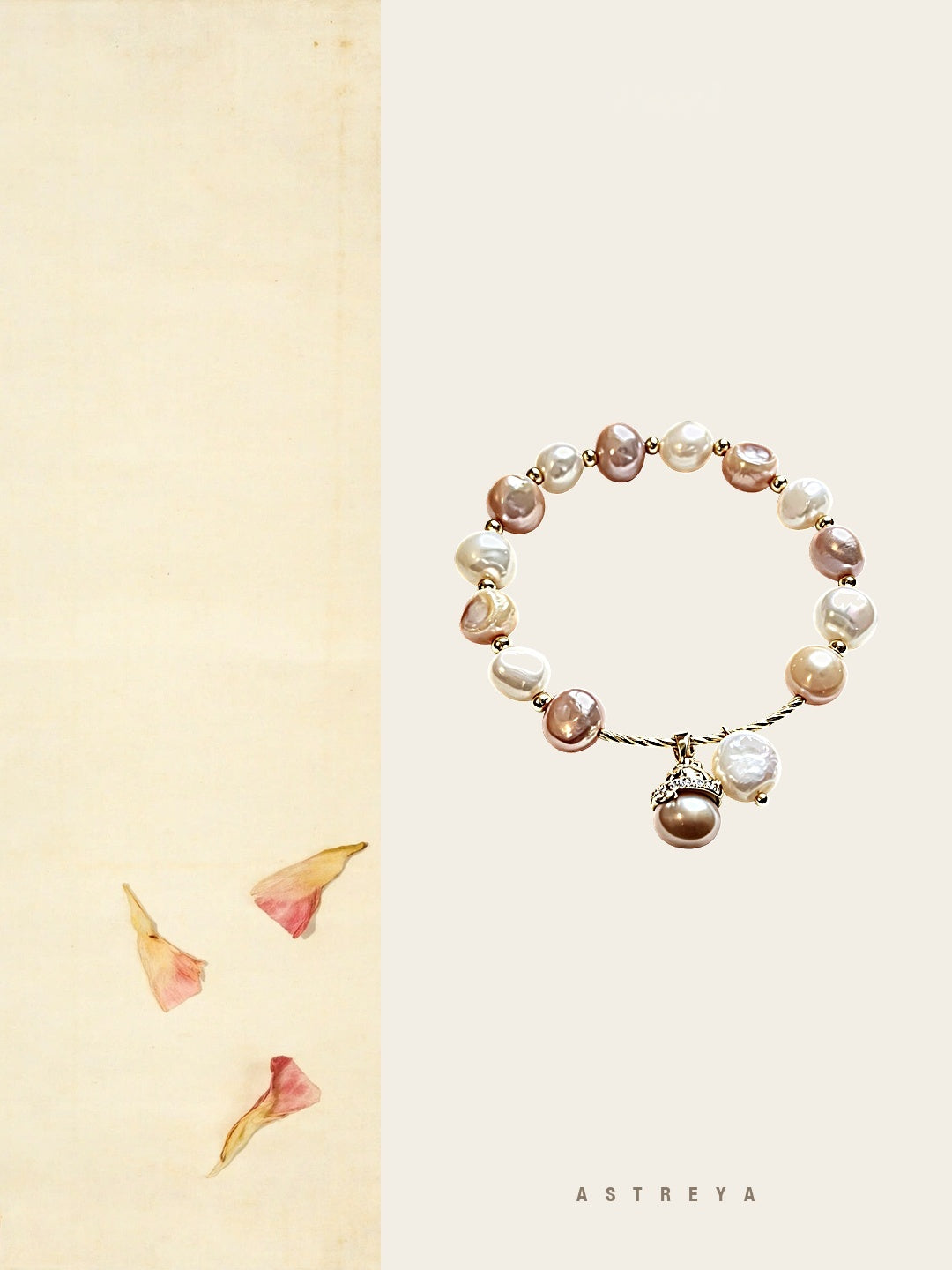 Multi-Colour Baroque Pearl Charm Bracelet