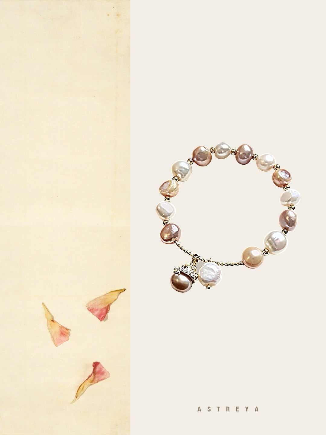 Multi-Colour Baroque Pearl Charm Bracelet