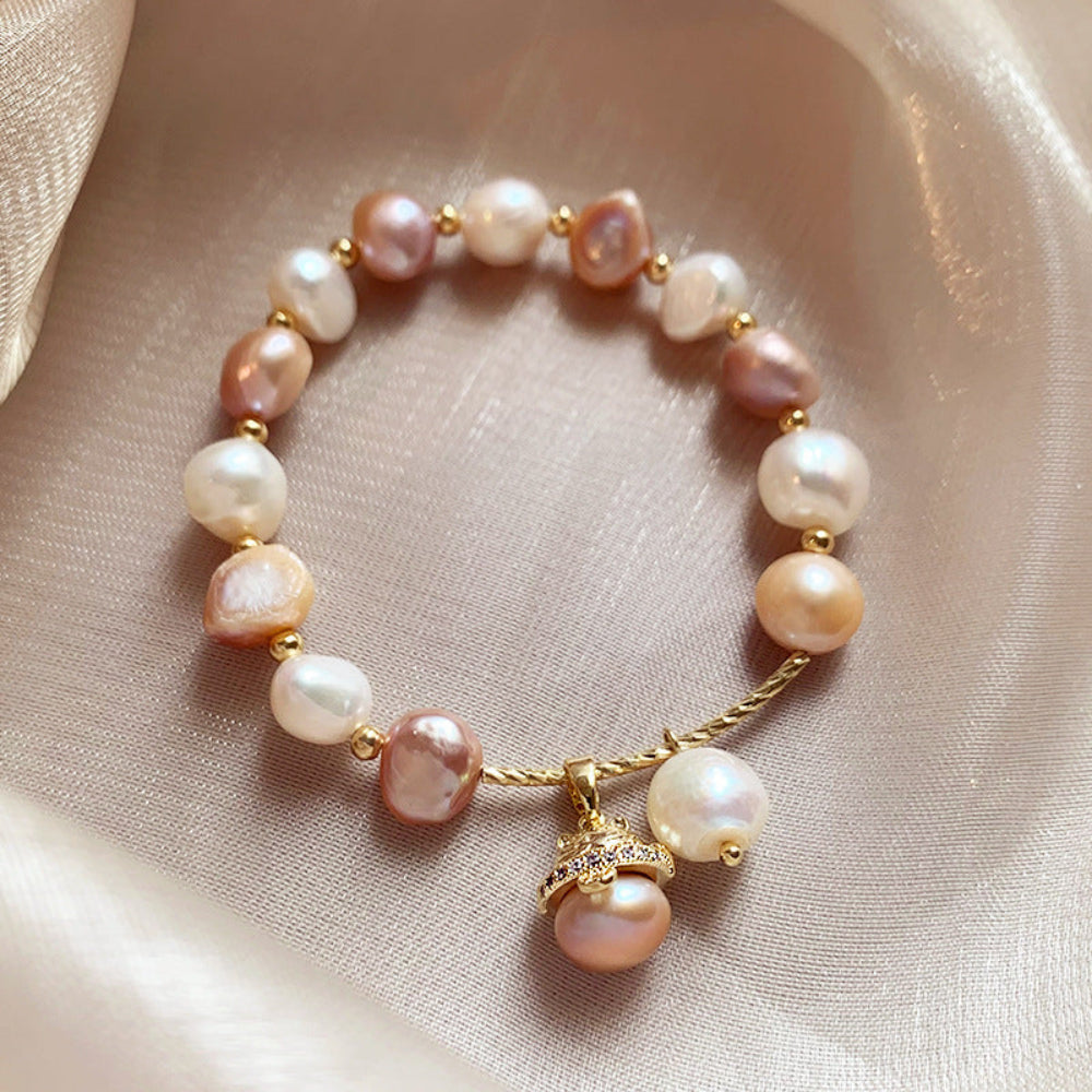 Multi-Colour Baroque Pearl Charm Bracelet