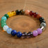 Multi-Color Natural Crystal Stone Bracelet shown from a second angle, emphasizing the soft stretch cord loop and the smooth natural stone bead finish across the full color range 